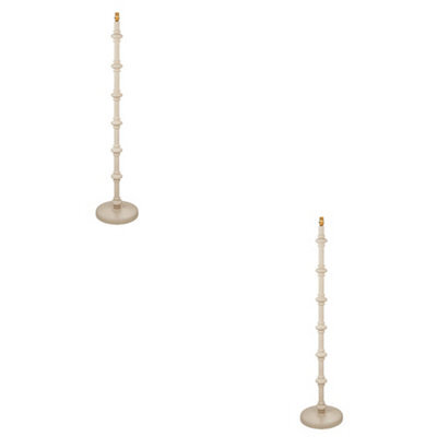 Loops Trendy 2 Pack Tall Floor Lamps In Satin Almond White - Stylish Home Lighting Solution - image 1