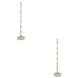 Loops Trendy 2 Pack Tall Floor Lamps In Satin Almond White - Stylish Home Lighting Solution