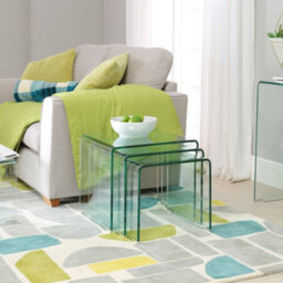 The Furniture Market Geo-Glass Clear Large Nest Of 3 Tables - thumbnail 7