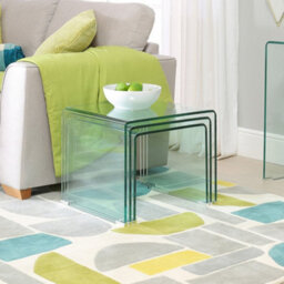 The Furniture Market Geo-Glass Clear Large Nest Of 3 Tables - thumbnail 5