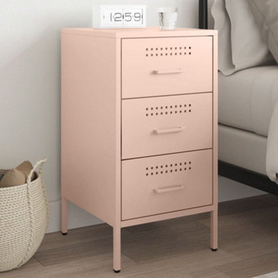 Berkfield Bedside Cabinet Pink 36X39X68 Cm Steel - image 1
