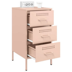 Berkfield Bedside Cabinet Pink 36X39X68 Cm Steel - thumbnail 5