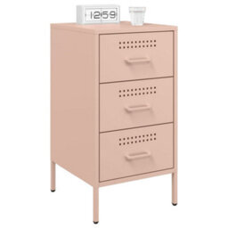 Berkfield Bedside Cabinet Pink 36X39X68 Cm Steel - thumbnail 4