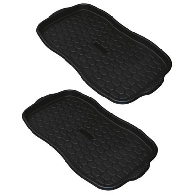 Pluto Packaging 2 X Multipurpose Versatile Black Shoe Tray Non-Slip Organiser For Home Garden & Shed - image 1