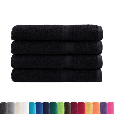 Berkfield Durable Premium Towels Solund 4 Pcs Black 100X200 Cm 600 Gsm