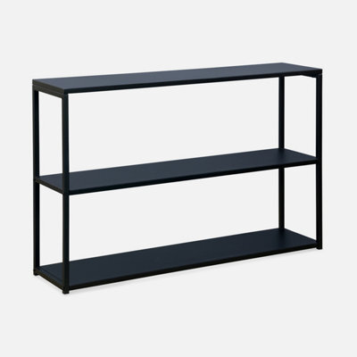 3-Level Industrial Metal Shelving Unit Black - Sweeek - image 1