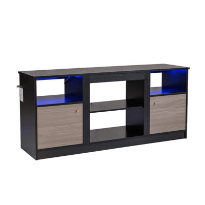 Gainoom Tv Stand W/ Led Lights For 65Inch Tvs Entertainment Center W/ Adjustable Shelf - image 1