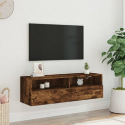Berkfield Durable Tv Wall Cabinet Smoked Oak 100X30X30 Cm Engineered Wood - thumbnail 3