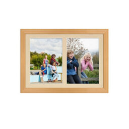 AK Frames 20X14 Country Pine Classic Multi Photo Frame With Ivory Mount - Holds 2 Apertures (2X) A4 Photos - thumbnail 1