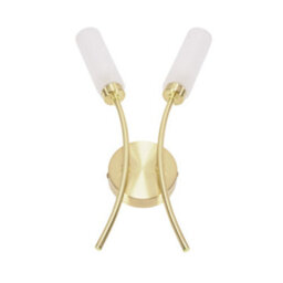 Valuelights Maya 2 Way Curved Brushed Gold Wall Light Fitting For Living Room Lounge Hallway - Led Bulbs Included - thumbnail 2