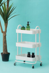 Orsina Three Tier Black Trolley, Versatile Drinks Trolley, Lightweight And Compact Storage Garden Trolley  For Home - thumbnail 4