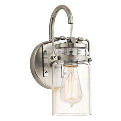 Vintage Style Wall Light With Canning Jar Design - Led E27 60W Clear Glass Shade
