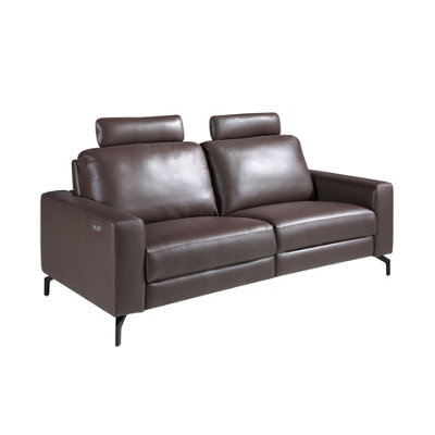 Angel Cerda 3-Seater Chocolate Brown Leather Recliner Sofa - image 1