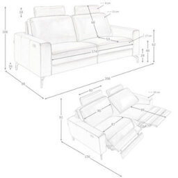 Angel Cerda 3-Seater Chocolate Brown Leather Recliner Sofa - thumbnail 9
