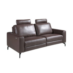 Angel Cerda 3-Seater Chocolate Brown Leather Recliner Sofa