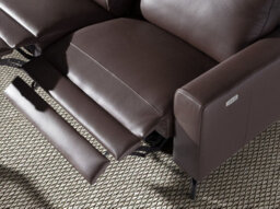 Angel Cerda 3-Seater Chocolate Brown Leather Recliner Sofa - thumbnail 5
