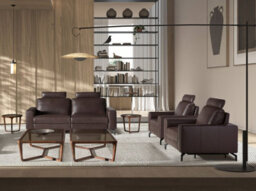 Angel Cerda 3-Seater Chocolate Brown Leather Recliner Sofa - thumbnail 4