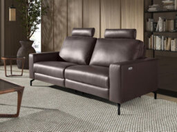 Angel Cerda 3-Seater Chocolate Brown Leather Recliner Sofa - thumbnail 3