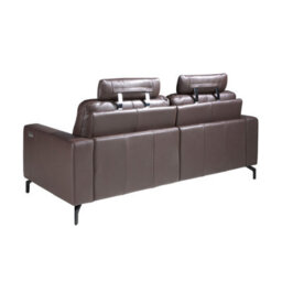 Angel Cerda 3-Seater Chocolate Brown Leather Recliner Sofa - thumbnail 7
