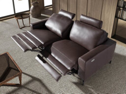 Angel Cerda 3-Seater Chocolate Brown Leather Recliner Sofa - thumbnail 6