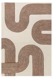 Brown Cream Handmade Modern Abstract 12-14mm Thick Stain-Resistant Rug For Bedroom, Living, & Dining Room-160Cm X 230Cm - thumbnail 1