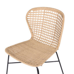 Beliani Set Of 2 Dining Chairs Elfros Rattan Natural - thumbnail 7
