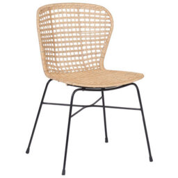 Beliani Set Of 2 Dining Chairs Elfros Rattan Natural - thumbnail 4