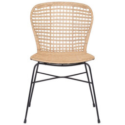 Beliani Set Of 2 Dining Chairs Elfros Rattan Natural - thumbnail 5