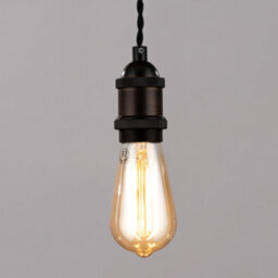 Litecraft Industrial Style Antique Bronze Braided Black Cable Ceiling Pendant - thumbnail 3