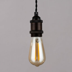 Litecraft Industrial Style Antique Bronze Braided Black Cable Ceiling Pendant - thumbnail 4