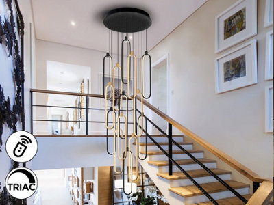 Luminosa Lighting Luminosa Colette Cluster Pendant Ceiling 14 Light Rose Gold Matt Black Led 3000K Dimmable - Uk Stock - image 1