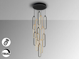 Luminosa Lighting Luminosa Colette Cluster Pendant Ceiling 14 Light Rose Gold Matt Black Led 3000K Dimmable - Uk Stock - thumbnail 2