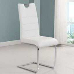 Furniture In Fashion Halo Melange Marble Effect Dining Table 6 Petra White Chairs - thumbnail 4