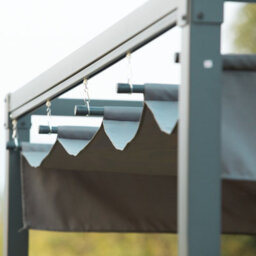 Outsunny 3 X 2M Metal Pergola Gazebo Patio Sun Shelter Retractable Canopy Grey - thumbnail 7