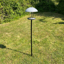 Selections Pole Mounted Metal Bird Seed Feeder Table With Dome Roof - thumbnail 2