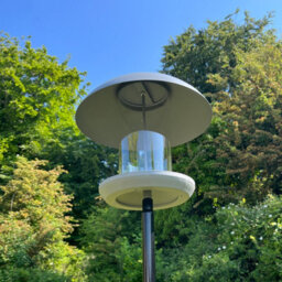 Selections Pole Mounted Metal Bird Seed Feeder Table With Dome Roof - thumbnail 6