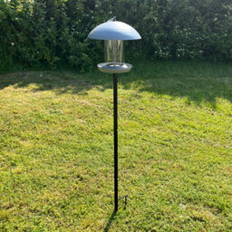 Selections Pole Mounted Metal Bird Seed Feeder Table With Dome Roof - thumbnail 3