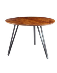 Elm Home And Products Elm Home And Garden Round Solid Acacia Wooden Dining Kitchen Table 76Cm High X 110Cm X 110Cm Dark - thumbnail 2