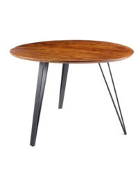 Elm Home And Products Elm Home And Garden Round Solid Acacia Wooden Dining Kitchen Table 76Cm High X 110Cm X 110Cm Dark - thumbnail 1