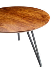 Elm Home And Products Elm Home And Garden Round Solid Acacia Wooden Dining Kitchen Table 76Cm High X 110Cm X 110Cm Dark - thumbnail 3