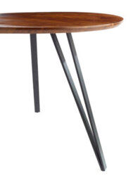 Elm Home And Products Elm Home And Garden Round Solid Acacia Wooden Dining Kitchen Table 76Cm High X 110Cm X 110Cm Dark - thumbnail 5