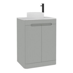 Royal Bathrooms Venice 600mm Dove Grey Freestanding Bathroom Countertop Vanity Unit 2 Door With Round Basin - thumbnail 7