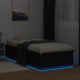 Berkfield Bed Frame With Led Without Mattress Black 90X200 Cm - thumbnail 4