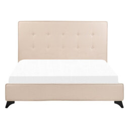 Beliani Bed Fabric Ambassador 140 X 200 Cm (Eu Double) Beige - thumbnail 4