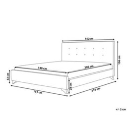 Beliani Bed Fabric Ambassador 140 X 200 Cm (Eu Double) Beige - thumbnail 3