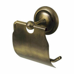 Bisk Toilet Paper Rack Wc Roll Holder Retro Bathroom Antique Brass Wall Mounted - thumbnail 1