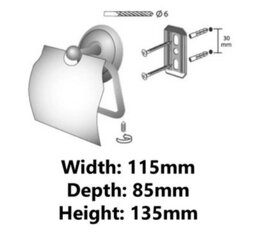 Bisk Toilet Paper Rack Wc Roll Holder Retro Bathroom Antique Brass Wall Mounted - thumbnail 2