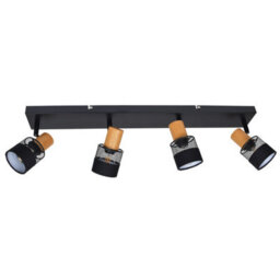 Luminosa Lighting Luminosa Coletta Ceiling Spotlight Bar Black, Wood, Fabric 4Xe14 - thumbnail 2