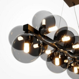 Luminosa Lighting Luminosa Maytoni Dallas Modern 25 Light Bar Pendant Ceiling Light Black, Black Shade, G9 - thumbnail 3
