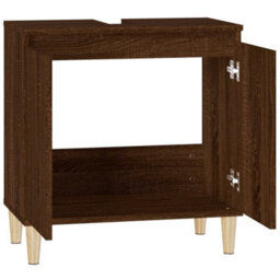 Berkfield Sink Cabinet Brown Oak 58X33X60 Cm Engineered Wood - thumbnail 7